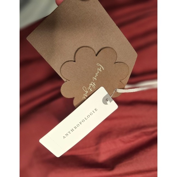 Anthropologie Cotton Boho Babydoll Milkmaid Prom Dress Red Medium‎ NWT - Picture 9 of 11